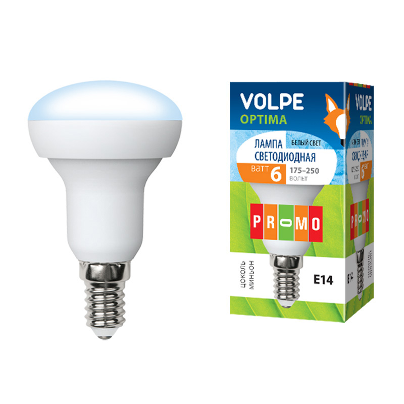 Лампа светодиодная LED-R50-6W/NW E14 VOLPE 10219