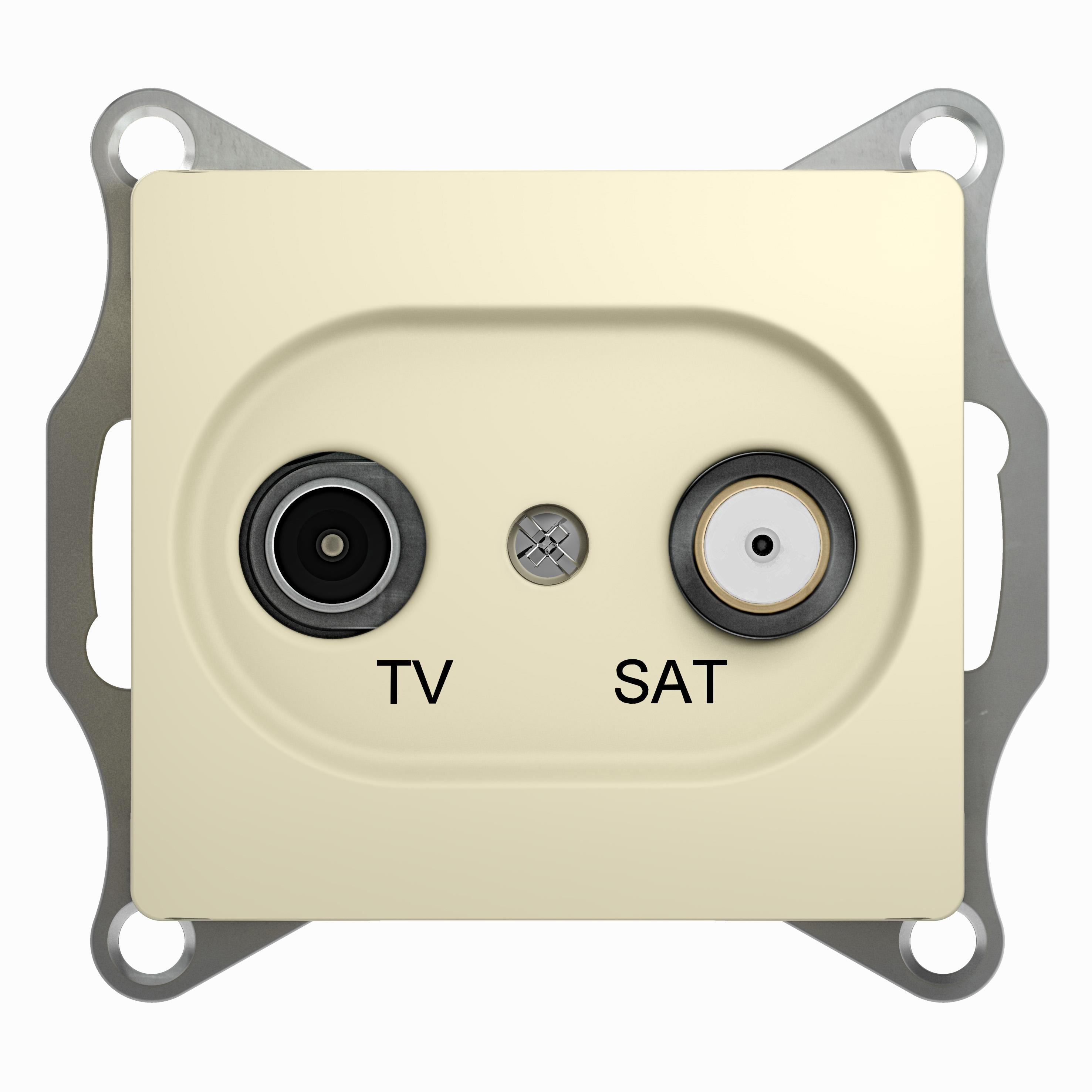Механизм розетки TV-SAT 2-м СП Glossa 1DB беж. SchE GSL000297