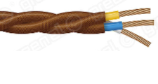 Провод монтажный витой КРС - кремнийсиликон, в декоративной оплетке фибергласс 3х1,0 GE70131-04