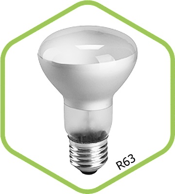 Лампа накаливания рефлекторная R63 40Вт Е27 МТ 480Лм ASD 4607177992853 в Ярославле