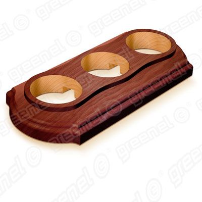 Рамка трехместная деревянная "Элегант" (индивидуальная упаковка) GREENEL серия "МЕЗОНИН" GE70703-27