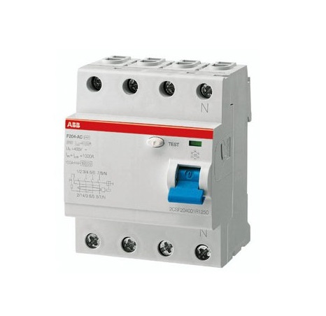 Выключатель дифференциального тока (УЗО) 4п 40А 300мА тип A AF204 S-40 ABB 2CSF204201R3400