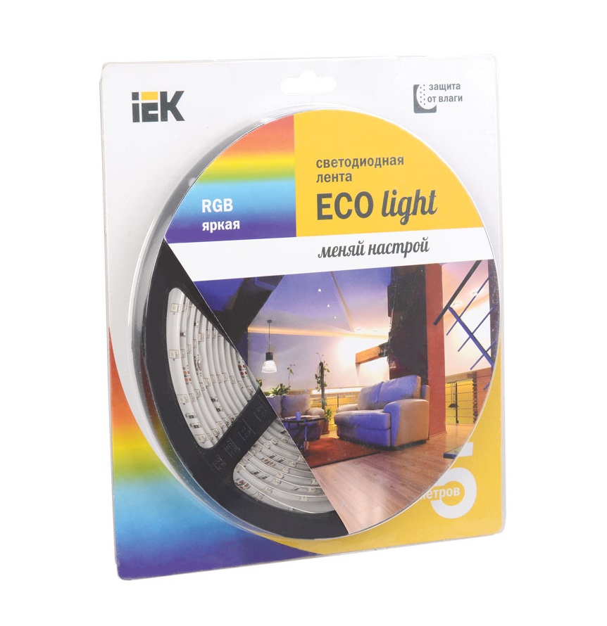 Лента светодиодная ECO LED LSR-3528RGB54-4.8-IP65-12V (уп.5м) полноцвет. ИЭК LSR1-3-054-65-1-05