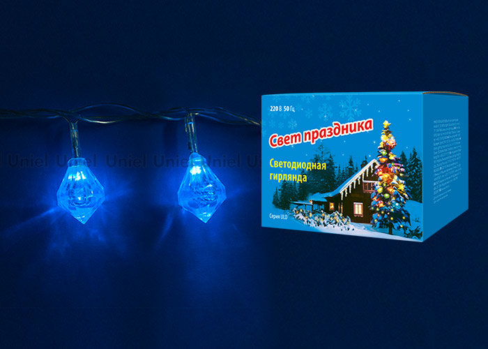 Гирлянда светодиодная UNIEL «Брильянты» ULD-S0280-020/DTA BLUE IP20 DIAMONDS  в Ярославле