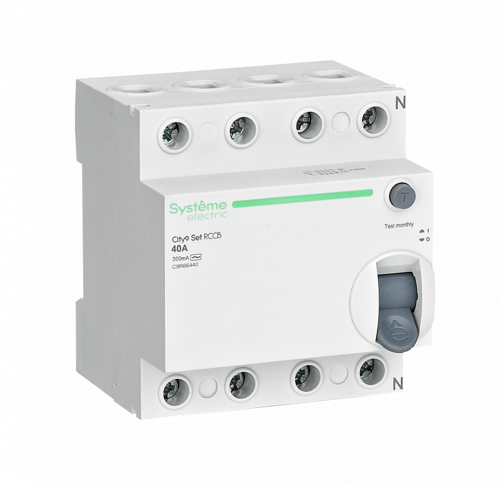 Выключатель дифференциального тока (УЗО) 4п 40А 300мА тип AC City9 Set 400В SE C9R66440