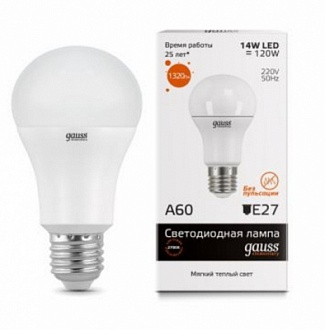 Лампа светодиодная LED Elementary А60 20Вт E27 2700К 1/10/40 Gauss 23219