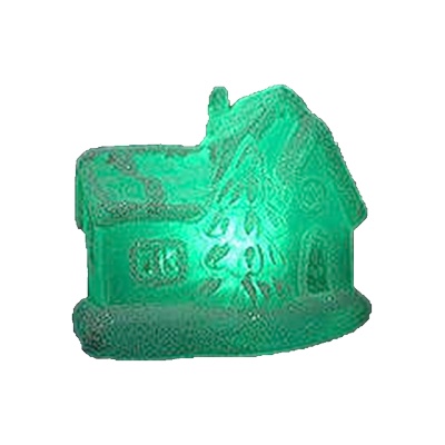 Фигура светодиодная "Стекляный домик" 1LED RGB 8х8х9.5см (на бат. 3ХLR44) зол. SHlights GM3032