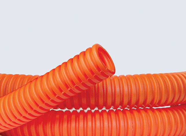 Труба гофрированная ПНД d16мм тяжелая с протяж. оранж. (уп.100м) DKC 71516