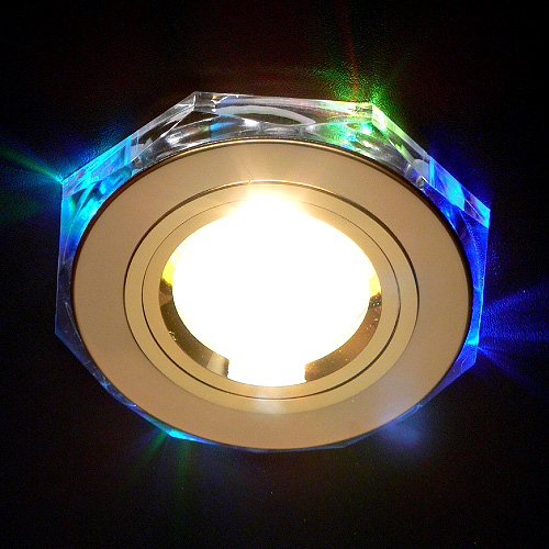 Встраиваемый светильник Elektrostandard 2020/2, золото/мультиподсветка (GD/7-LED) SC
