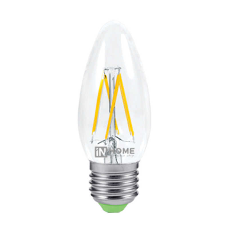 Лампа светодиодная LED-свеча-deco 5Вт 230В E14 4000К 450Лм прозрачная IN HOME 4690612007571