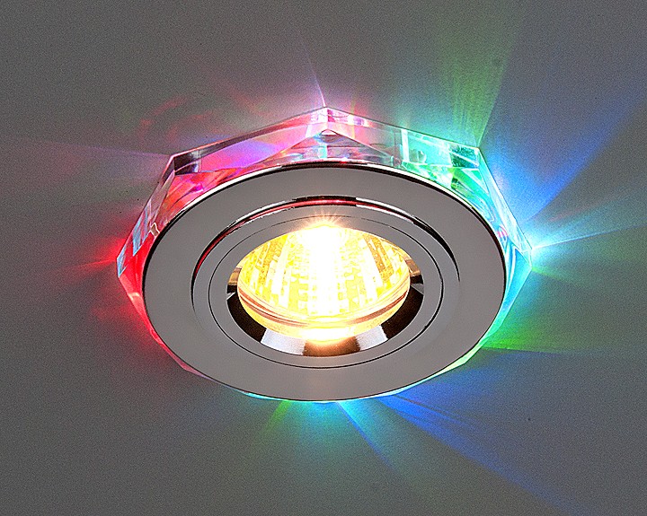 Встраиваемый светильник Elektrostandard 2020/2, хром/мультиподсветка (GD/7-LED) SC