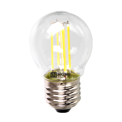 Лампа светодиодная LED-ШАР-deco 5Вт 230В E27 4000К 450Лм прозр. IN HOME 4690612007717 в Ярославле