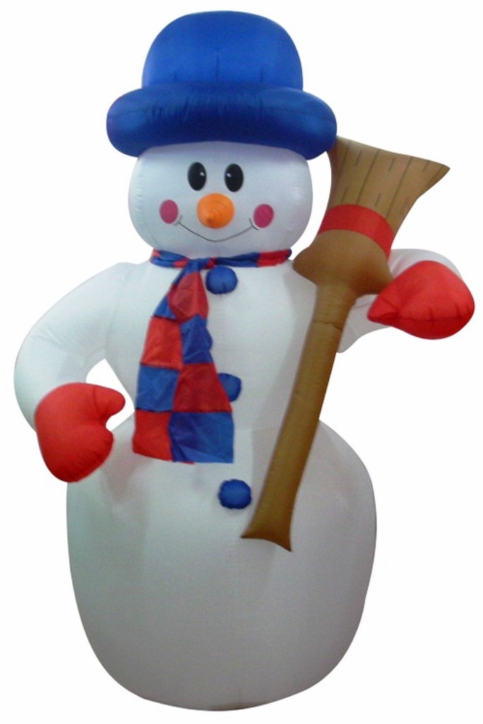 Фигура "Снеговик с метлой" 3D надувн. 180см внутр. подсв. 4LED 15Вт 12В IP44 NEON-NIGHT 511-122