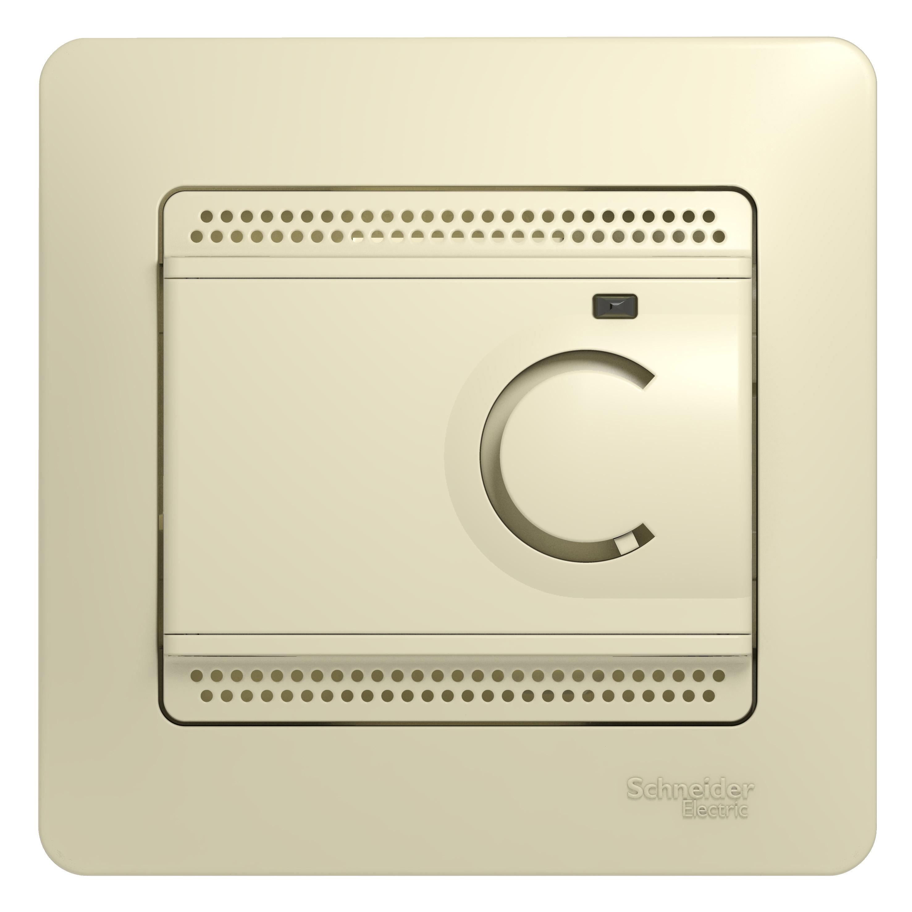Термостат Glossa электронный для теплого пола с датчиком  в сборе беж. SchE GSL000238
