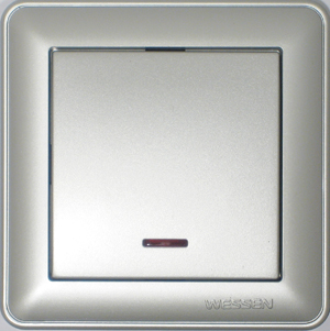 Выключатель 1-кл. СП W59 250В 16АХ с самовозвратом без рамки с индик. мат. хром SchE VS116-151-5-86