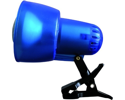 Светильник-прищепка КТ034А 220В 40Вт Е14 R50 прозрачно-синий