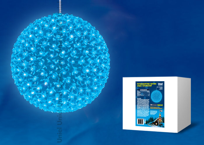 Фигура светодиодная «Шар с цветами сакуры» Uniel ULD-H2727-300/DTA LIGHT BLUE IP20 SAKURA BALL  в Ярославле