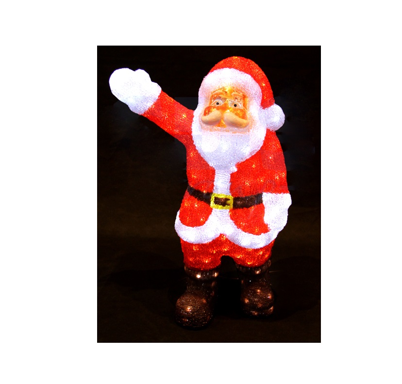 Фигура акриловая "Санта Клаус приветствует" 30см 40LED 2Вт 24В IP44 бел. NEON-NIGHT 513-273
