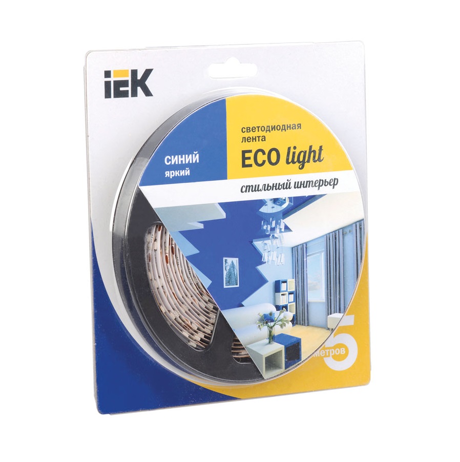 Лента светодиодная ECO LED LSR-3528B60-4.8-IP20-12V (уп.5м) син. ИЭК LSR1-7-060-20-1-05 в Ярославле