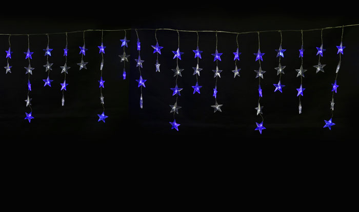 Занавес светодиодный фигурный "Звёздочки-1", 5,5х 0,5м. ULD-E5505-196/DTK WHITE-BLUE IP20 STARS-1
