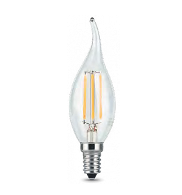 Лампа светод филам Black Filament 5Вт свеча на ветру 2700К тепл. бел. E14 420лм GAUSS 104801105