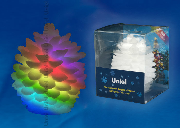 Фигурка светодиодная UNIEL на батарейках «Шишка». ULDF003RGBPINECONE