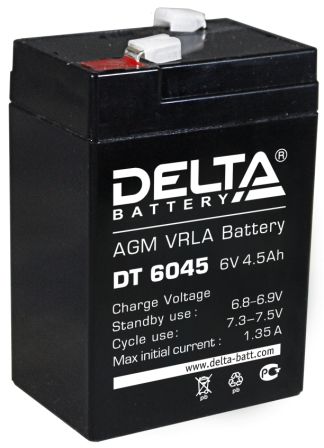 Батарея аккумуляторная 6В 4.5А.ч Delta DT 6045  в Ярославле