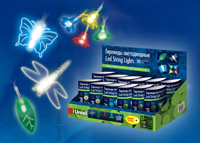 Набор светодиодных гирлянд на батарейках ULD-S0100-010/STB MULTI IP20 SUMMER SET 2AA в Ярославле