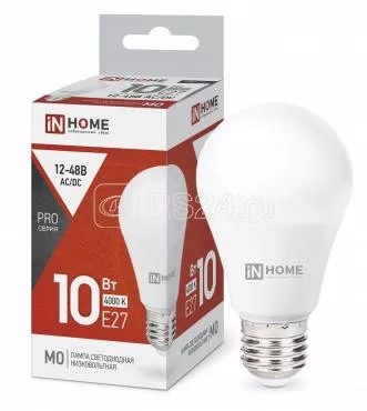 Лампа светодиодная LED-MO-PRO 10Вт 4000К нейтр. бел. Е27 900лм 12-48В низковольтная IN HOME 46906120