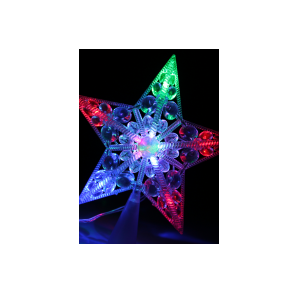 Фигурка "Макушка на елку "Звезда" 10 мигающих светодиодов шнур 2м IP20 Космос KOC_STAR10LED_RGB в Ярославле