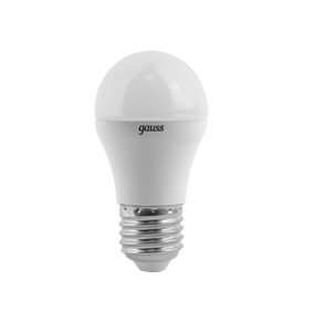 Лампа светодиодная 6.5Вт шар 4100К белый E27 550лм 150-265В GAUSS 105102207 в Ярославле