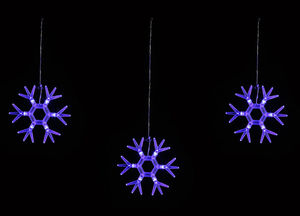 Занавес светодиодный UNIEL фигурный «Снежинки-1». ULD-E1503-036/DTA BLUE IP20 SNOWFLAKES-1  в Ярославле