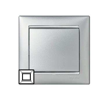 Рамка 1местн. VALENA горизонтальная алюминиевый/серебро Legrand 770351