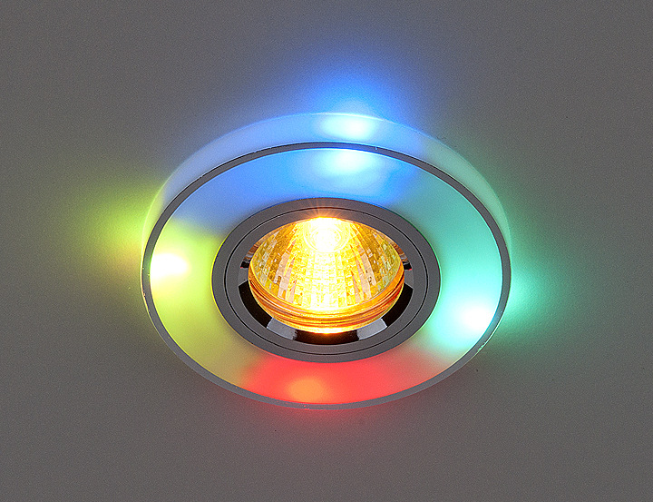 Встраиваемый светильник Elektrostandard 2070/2, серебро/мультиподсветка (SL/7LED) SC