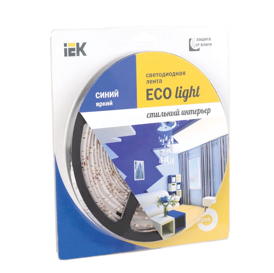 Лента светодиодная ECO LED LSR-3528B60-4.8-IP65-12V (уп.5м) син. ИЭК LSR1-7-060-65-1-05